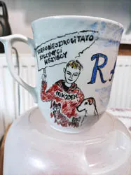 Przykład ręcznie malowanej porcealny na zamówienie mojej produkcji