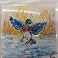 Zwierzęta ręcznie malowane na kaflach